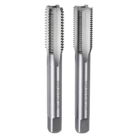 sourcing map 2pcs Metric Hand Tap Set, M14 x 2 Taper/Plug Thread Screw Taps, High Speed Steel Hand Threading Tapping Tool Kit