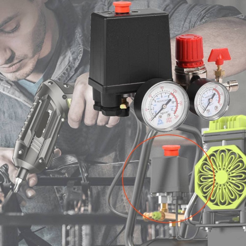 Pressure Regulator, Standard Air Compressor Pressure Switch with 2 Pressure