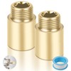 YFLeomry 2 Piece Tap Extension 1/2 Inch 30 mm Brass
