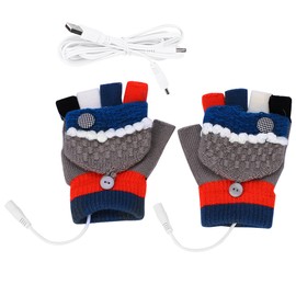 1 Pair 7.4V USB Winter Windproof Heating Gloves Outdoor Cycling Warm Heated Mittens GS53