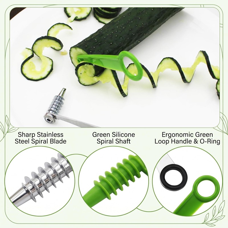 2 Pcs Spiral Cutter,Potato Spiral Cutter,Manual Fruit Spiralizer Vegetable Slicer