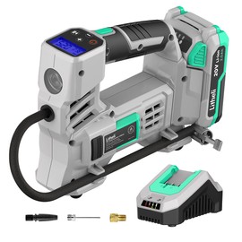 Litheli Tire Inflator Air Compressor, 20V Cordless Car Tire Pump with Digital Pressure Gauge 150PSI for Car Tire, Bike, Sport Ball, 2.0 Ah Battery & Charger