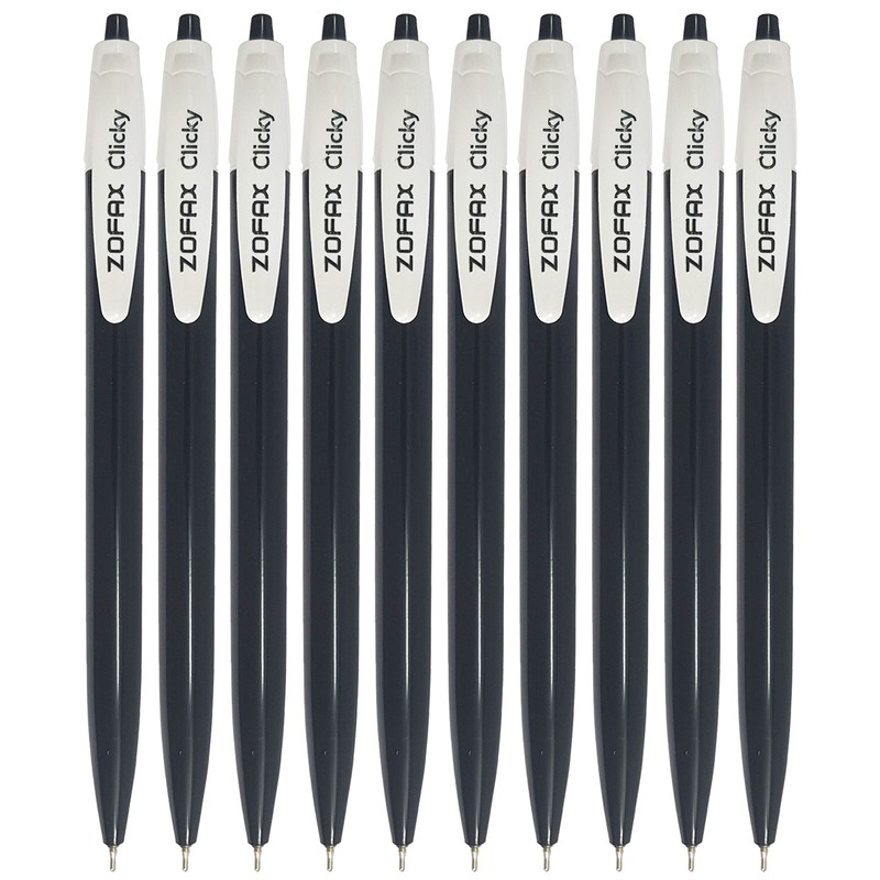 ZOFAX ClicRT Retractable Ballpoint Pens, BLACK, Fine Point (0.7mm), Pack