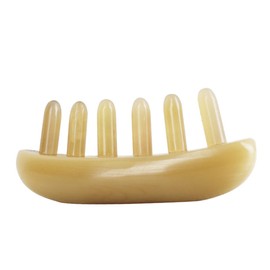 Vaguelly Ox Horn Massage Comb 6-Prong Hair Brush for Scalp Relaxation Suitable for Hair Types for Men Women and Boys and Girls Natural Material for Gentle Care