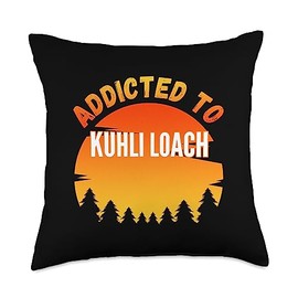 Kuhli Loach Lover Gifts Fishing Lover Gift, Addicted to Kuhli Loach Throw Pillow, 18x18, Multicolor