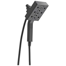 Delta Faucet 4-Spray Touch-Clean H2Okinetic In2ition 2-in-1 Dual Hand Held Shower Head with Hose and Magnetic Docking, Matte Black 58473-BL, 1.75 GPM Water Flow