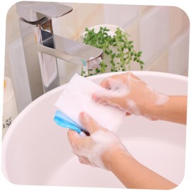 Housoutil 10pcs Mesh Pouch Handmade Exfoliating Body and Facial Cleaning Tool for Bubbles and Random Color for Shower Use