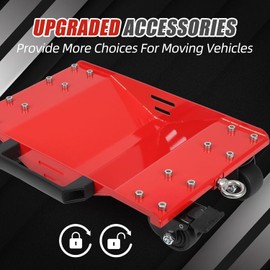 4pcs Car Dolly Tow Hooks, 8000lbs, Moving Cars Trucks, Sidebar Handles, Brakes