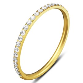 ZOOROO 2-Pack 14K Gold Plated Stacking Rings for Oura Ring Gen 4/Oura Ring Gen 3, Cubic Zirconia Simulated Diamond Oura Stack Rings for Women