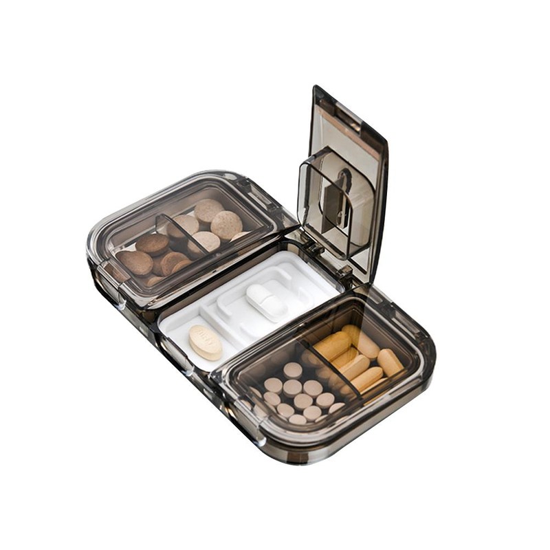 2 in 1 Portable Pill Organizer Pill Cutter Dustproof and