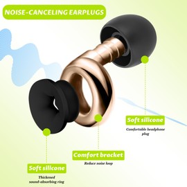 Alovez Geräuschreduzierende Ohrstöpsel, Ohrstöpsel zum Schlafen, Schlaf Ohrenstöpsel mit 3 Paar Spitzen für Konzert, Reisen, Arbeit, Live-Events