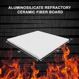 SIMOND STORE Ceramic Fiber Insulation Board - 2300F Rated - 1 Inch x 12 Inch x 12 Inch - Ceramic Thermal Insulation Board for Wood Stoves Fireplaces Furnaces Forges Kilns Boilers Pizza Ovens