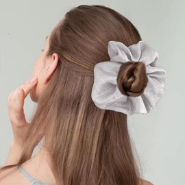 JKQBUX Hair Scrunchies for Women Girls Hair Accessories Sweet hair tie soft shiny elastic hair band organza elegant Cute multicolour 5Pcs