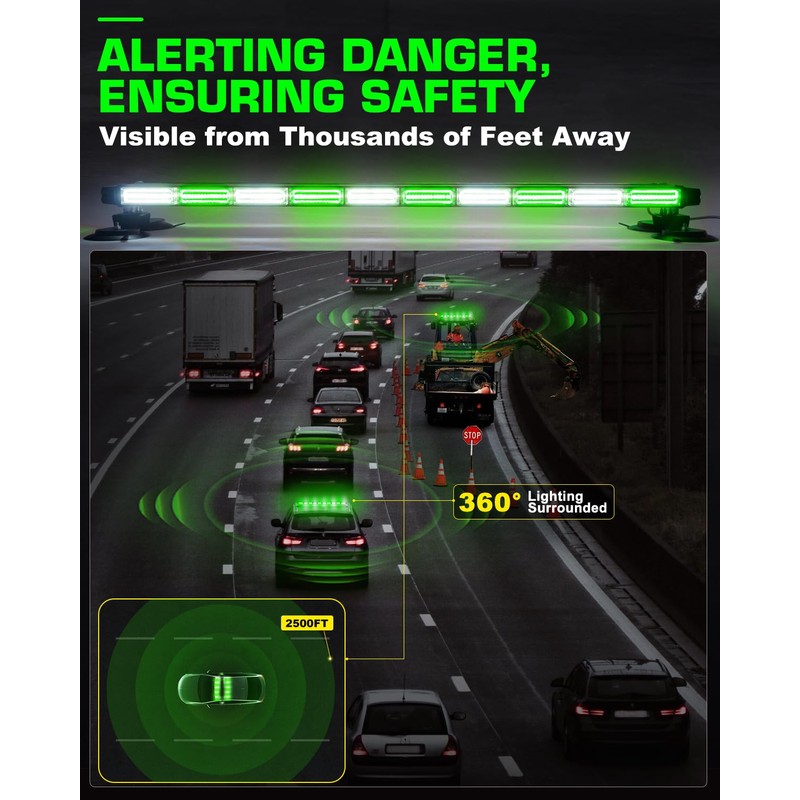 LRTER 42" Traffic Advisor Light Bar Rooftop Emergency Warning Security