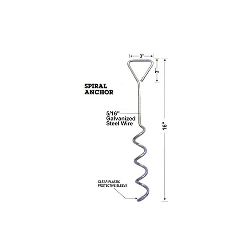 Mytee Products Hay Tarp Spiral Anchor Pins 16" | Galvanized