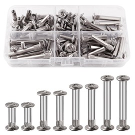 VooGenzek 40 pieces diameter 5 mm sleeve screws with M4 screws, connecting screw furniture screws, connectors for furniture binding screws, nickel-plated steel connecting screws, for cabinets