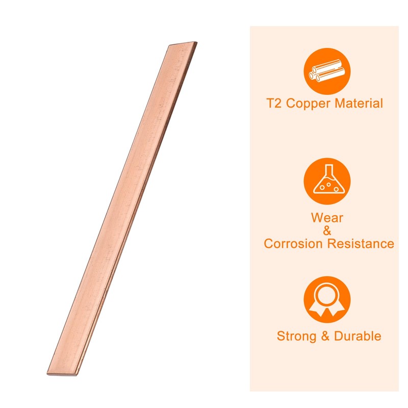 sourcing map 200 mm Long Copper Plates, 20 mm Width,