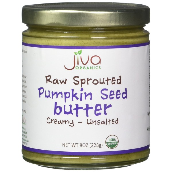 Jiva Organics RAW SPROUTED Organic Pumpkin Seed Butter 8-Ounce Jar