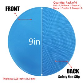 Emhumn 4inch & 9inch Poly Spot Markers for Agility Dot for Gym/PE Training, Dance, 6/12/24 Pcs Round Multiple Color & Size Rubber Non-Slip Spot Marker for Games, Floor Dots and Sport Activities