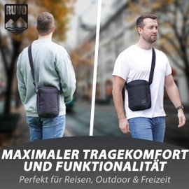 RUVO® Sling Bag Men & Women I Durable and Stylish Cross Bag I Chest Bag for Men and Women for Travel, Outdoor & Leisure, black