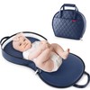 Amenpoki Portable Waterproof Leather Diaper Changing Pad Compact for Travel