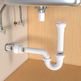 Keeney 400IPK Insta-Plumb Fit P Trap 1-1/2 in. -Push to Install and Press to Release, No Size, White