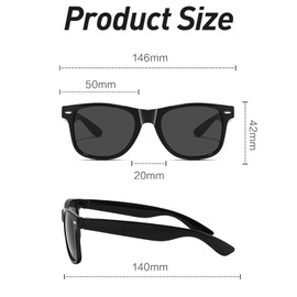 Polarised-Sunglasses-Mens-Womens-UV400-Protection Rectangular Sunglasses Retro Black Sun Glasses Unisex Classic Ultralight Shades For Cycling Driving Fishing