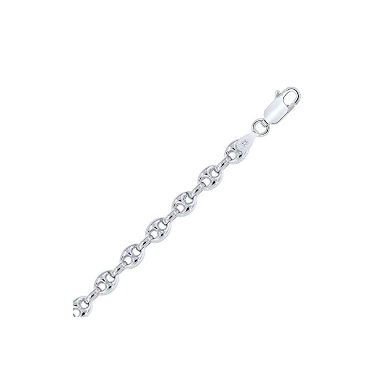 PLANETYS - Hollow Coffee Bean Chain Bracelet Rhodium-Plated 925 Sterling