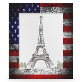 DXTKWL American Flag Picture Frames for 8 x 10 Photo, USA 4Th Of July Wood Wood Photo Frame with Stand Table Top Picture Frame for Wall Hanging Home Decoration Office Hotel Party