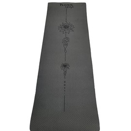 Yoga Mat (183 x 61 cm) Including Carry Strap - Gymnastics and Fitness Mat Extra Non-Slip in 6 mm Thickness - Sports and Yoga Mat for Gym, Workout and Yoga - Sports Mat for Home (Black)