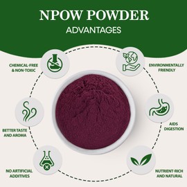 NPOW Superfood Powder, Anthocyanins, 25.4% BlackBerry Extract Powder 100%, Rubus, Anthocyanin Supplement, All Natural, Organic, Non GMO Vegan Friendly BlackBerry Extract Antioxidant Powder - 50g