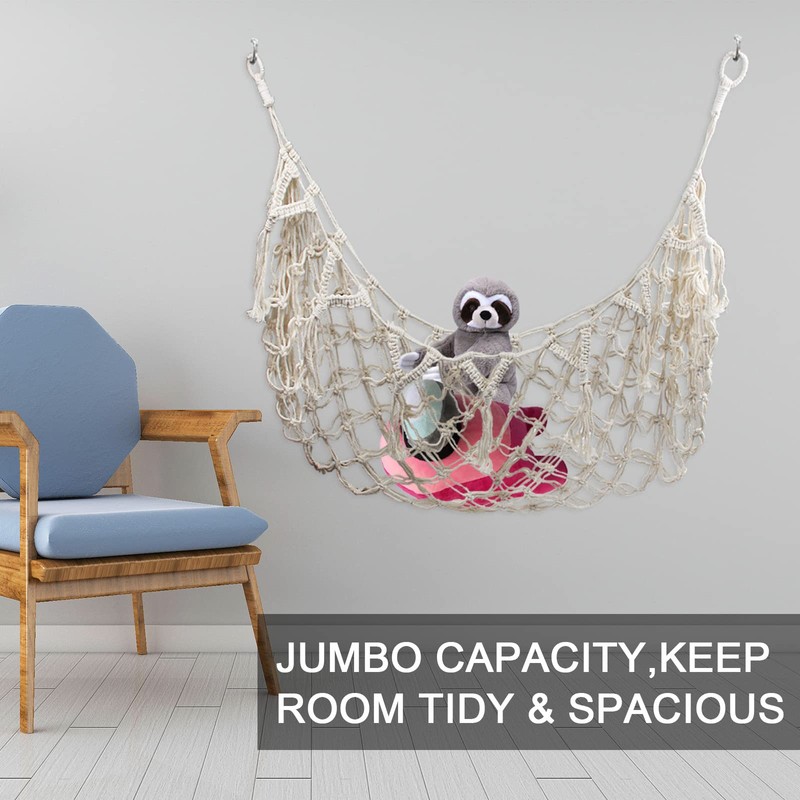 Suerhatcon Toy Storage Net Children's Room Cuddly Toy Hammocks Hanging