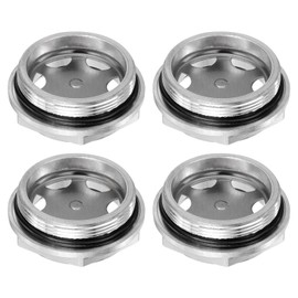 HARFINGTON 4pcs Air Compressor Oil Sight Glass 60 x 2mm Male Thread Liquid Level Gauge Aluminum Alloy Hex Head Oil Indicator Window with O-Ring for Air Compressor Gearbox Tanks, Silver