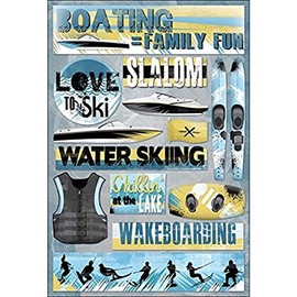 Karen Foster Design Acid and Lignin Free Scrapbooking Sticker Sheet, Boating