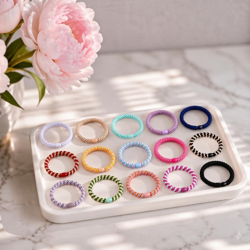 Elovara15 Pcs Boho Hair Ties for Women and Girls, for