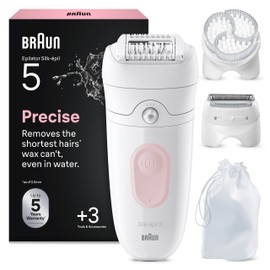 Braun Silk Epil 5 Epilatore Elettrico Donna, Rasoio Elettrico Donna, Wet&Dry, Rimozione Facile Peli, Pelle Liscia, Include Testina Rasoio, Pettine Regolatore e Spazzola Esfoliante,5-060,Rosa Flamingo