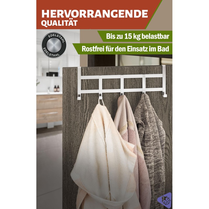 Menz Door Coat Rack for Hanging, Stainless Steel - Space