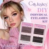 Crislashes V02 Eyelash Extensions Set, 480 Pieces, 10-18 mm, Cluster