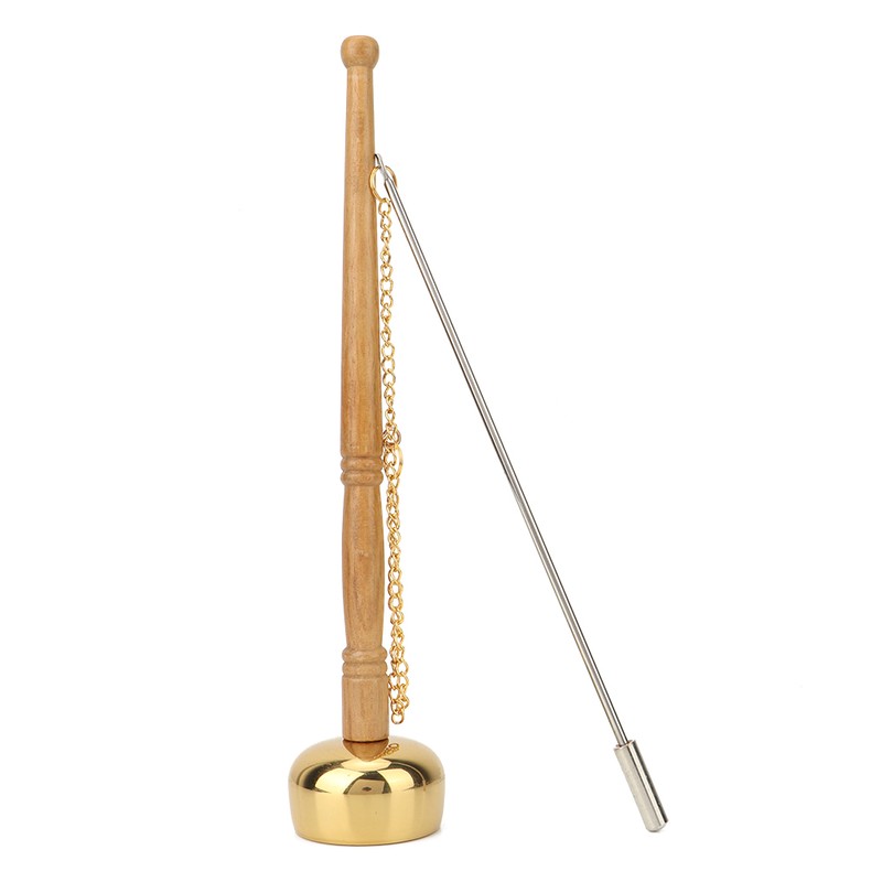 Buddhism Wooden Handle Brass Hand Bell Singing Scripture Implement Buddhist