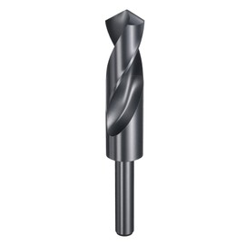HARFINGTON 24.5mm Drill Bit 1/2" Reduced Shank Round 4341 High Speed Steel Nitriding Black 118° Standard Point for Plastic Wood Copper Aluminum Iron Medium Soft Metal