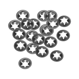 sourcing map Pack of 20 M10 Star Lock Washers 9.2 mm Inner Diameter 20 mm Outer Diameter Internal Tooth Locking Washers Press Locking Clip 65Mn Black