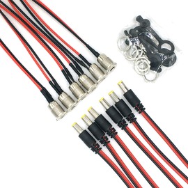 lkelyonewy Adaptador de conector hembra roscado de 5,5 x 2,1 mm con enchufe a prueba de polvo, paquete de 6