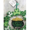 Unbranded St Patrick's Day Green Wreath Shamrocks Hanging Sign Irish