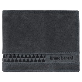 bruno banani Genuine Leather Men's RFID Wallet, Wallet Made of Cowhide Leather, Wallet 2-Way Folding, Wallet 8 Card Slots, 021756, blue