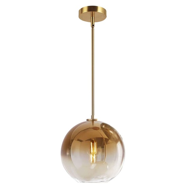 KCO Lighting 1-Light Gradient Gold Glass Pendant Light 9.8” Large Sphere Glass Pendant Lights Mid Century Modern Adjustable Kitchen Island Pendant Light…