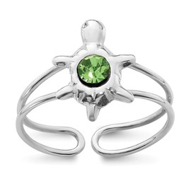 Auriga Fine Jewelry Sterling Silver Rhodium-plated Cubic Zirconia Turtle Toe Ring