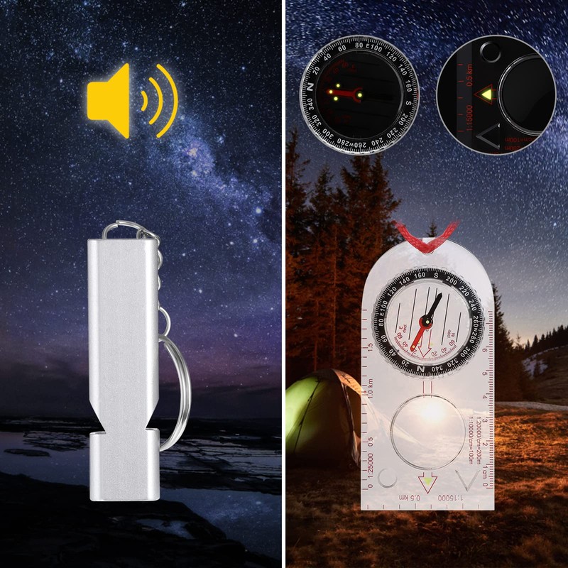 Orientation Compass, Compass and Whistle Hiking Navigation Compass, Portable Compass