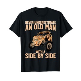 Funny SxS Art For Grandpa Men UTV Side-By-Side Quad Riding T-Shirt