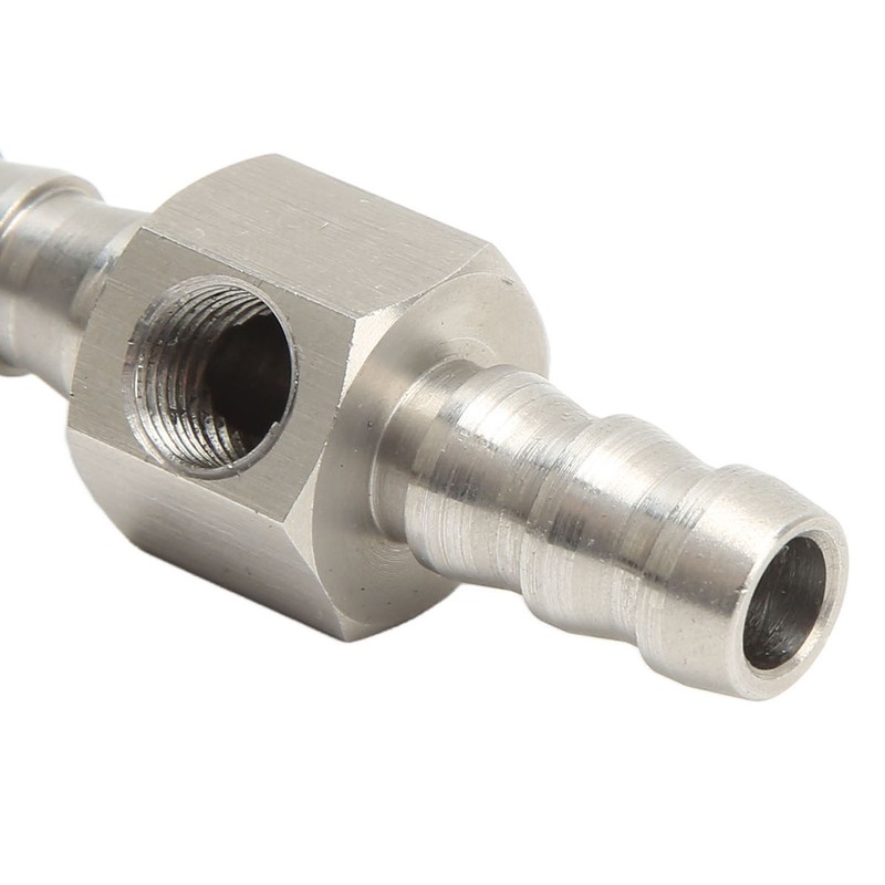 Fuel Line T Fitting Adapter 304 Stainless Steel Pressure Gauge