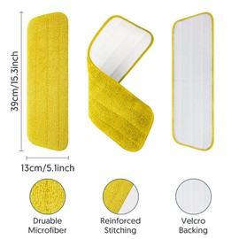 MEXERRIS - almohadillas para orejas de repuesto para trapeadores de pulverización y mopas de revelación - almohadillas para orejas de repuesto para fregona húmeda de microfibra para fregona seca para recambios de limpieza del hogar, lavable, 7 unidades/j